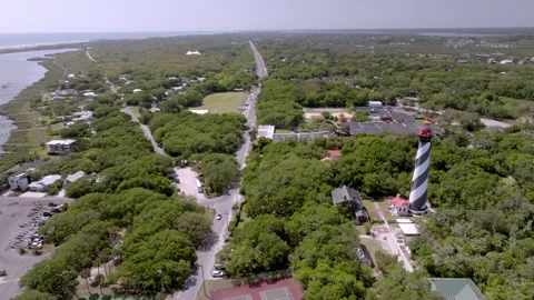 St. Augustine lighthouse in St. Augustine, Florida. Stock Footage 311052021