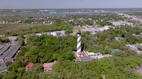 St. Augustine lighthouse in St. Augustine, Florida. Stock Footage 311052034