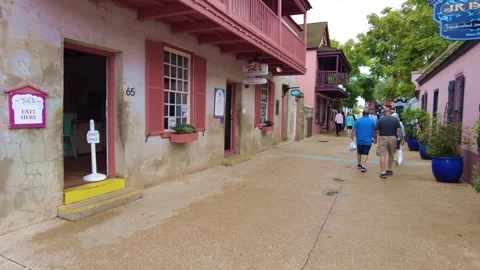 St Augustine olde town street 스톡 동영상 244890516