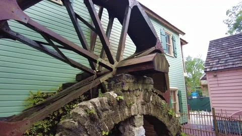 St Augustine olde town water wheel Vídeo Stock 244890362