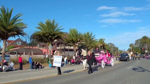 St Augustine Parade December 3rd Stock Footage 70591524