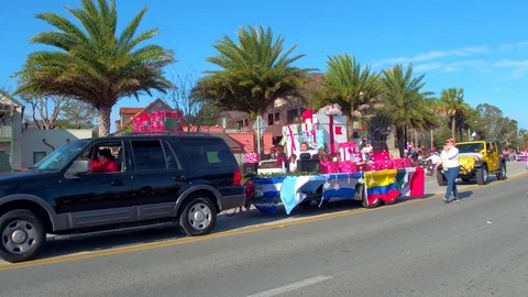 St Augustine Parade international float Stock Footage 70590598