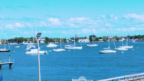 ST Augustine Yachts At Dock Zoom Out Stock Footage 171982653