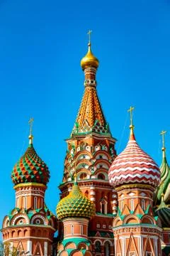 St Basil Cathedral on the Red Square in Moscow Stock Photos