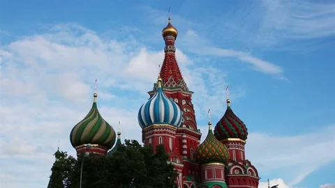 St. Basil cathedral side view Stock Footage 98062831