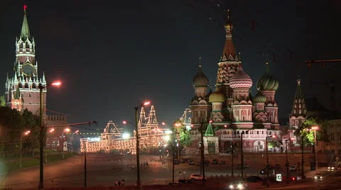 St. Basil's Cathedral and the Red Square Stock Footage 52789619