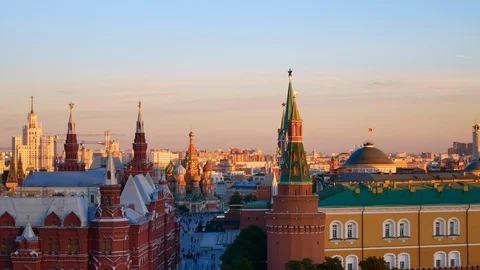 St. Basil's Cathedral beautiful landmark in Moscow City Stock Footage 103188475