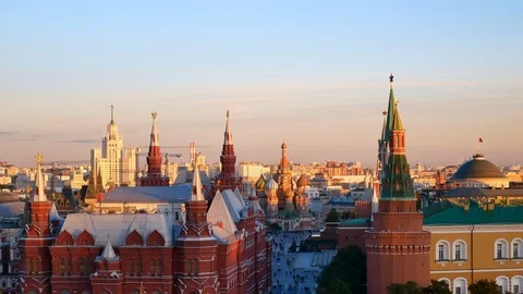 St. Basil's Cathedral beautiful landmark in Moscow City Stock Footage 103189248