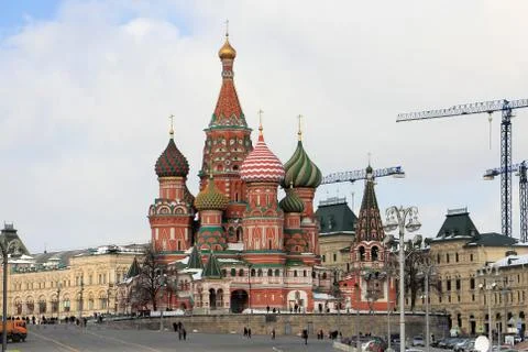 St. Basil's Cathedral (Intercession Cathedral) on Red Square Stock Photos