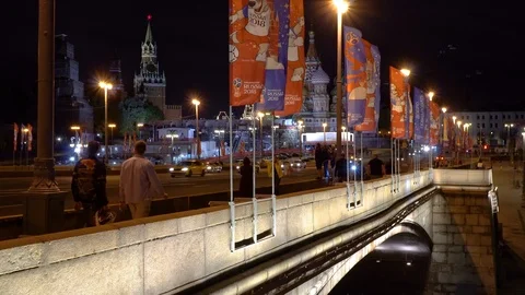 St. Basil's Cathedral night view Video stock 92121321