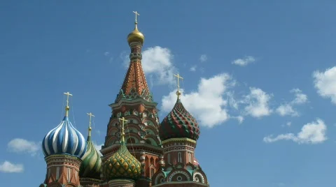 St Basils Cathedral in Red Square, Moscow. Stock Footage 854571
