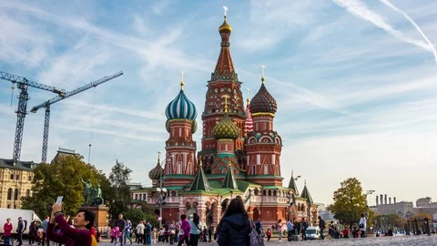 St. Basil's Cathedral On Red Square In Moscow Stock Footage 118137370