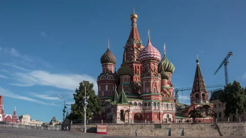 St Basils Cathedral On Red Square In Moscow Stock Footage 168795102