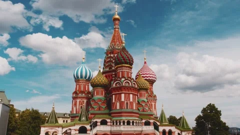 St. Basil's Cathedral on Red Square in Moscow. Stock Footage 250268711