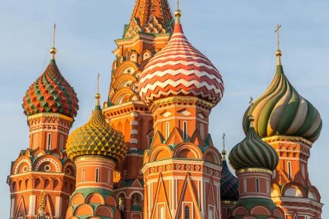 St. Basil's cathedral on Red Square Moscow Stock Photos