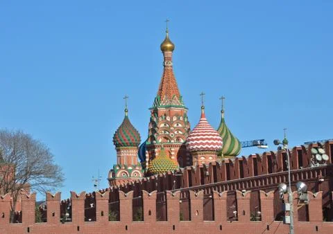 St. Basil's Cathedral on red square in Moscow. Stock Photos