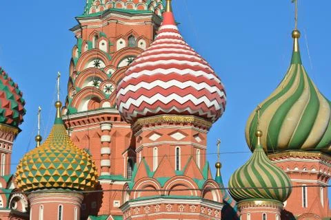 St. Basil's Cathedral on red square in Moscow. Stock Photos