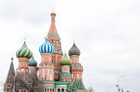 St. Basil's Cathedral on red square. Stock Photos