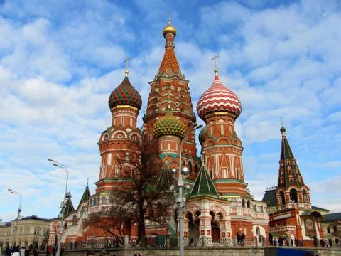 St. Basil's Cathedral on Red Square in Moscow Stock Photos