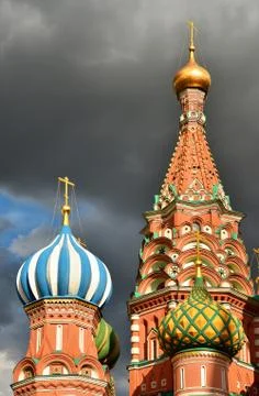 St. Basil's Cathedral on the Red Square of Moscow. Russia Stock Photos