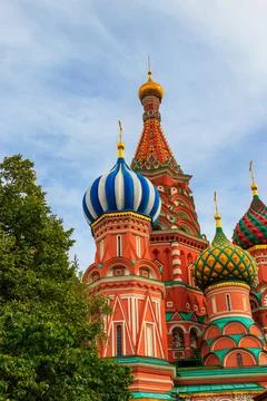 St. Basil's Cathedral on Red Square in Moscow, Russia Stock Photos
