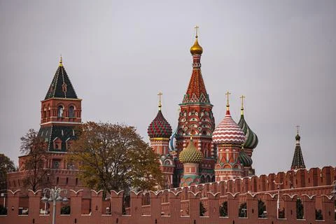 St. Basil's Cathedral on red square, an unusual angle Stock Photos