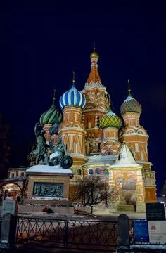 St. Basil's Cathedral on Red square, Moscow, Russia Stock Photos