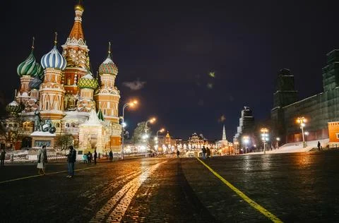 St. Basil's Cathedral on Red square, Moscow, Russia Stock Photos