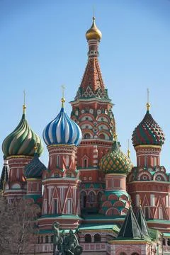 St. Basil's Cathedral on Red Square in Moscow Stock Photos