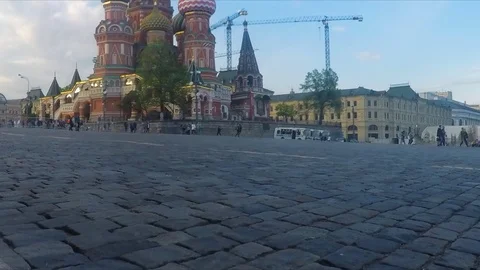 St. Basil's cathedral on a summer day timelapse 스톡 동영상 77284200