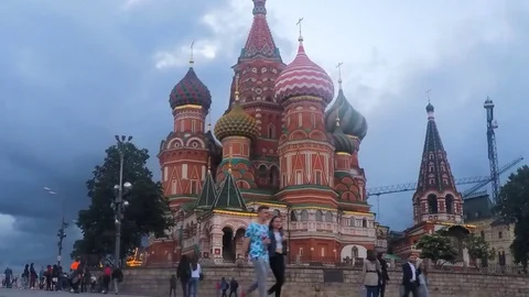 St. Basil's Cathedral On Summer evening Timelapse Vidéo 78015913