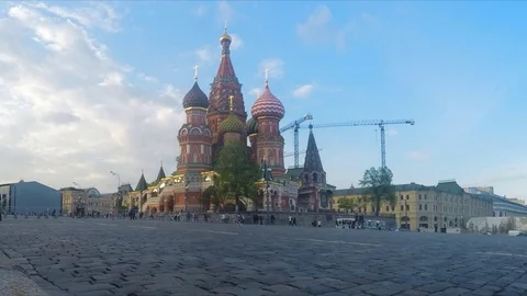 St. Basil's Cathedral On sunny Summer Timelapse Stock Footage 78018642