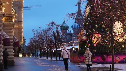 St. Basil's Cathedral view in Moscow, Russai 库存影片 99082662