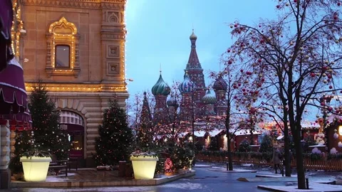 St. Basil's Cathedral view in Moscow, Russai 库存影片 99394512