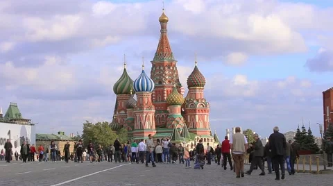 St Basil's Church, Red Square time lapse, Moscow, Russia Video stock 61787650