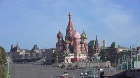 St Basil's Church, Red Square, Moscow, Russia Video stock 61787900