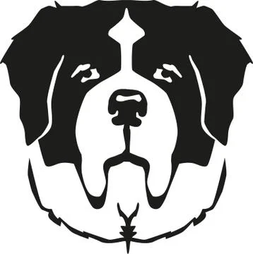 St Bernard dog head Stock Illustration