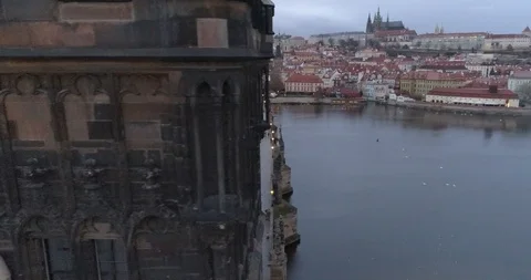 St Charles Bridge Tower Stock Footage 121010104
