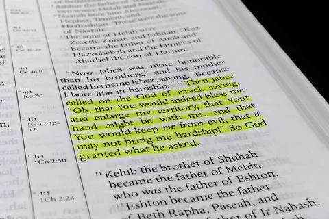 !st Chronicles Chapter 4 verse 10 Stock Photos