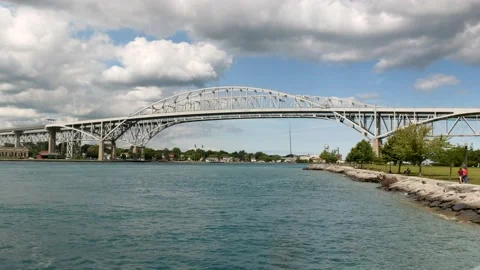 St Clair River Sarnia Port Huron Stock Footage 139235787