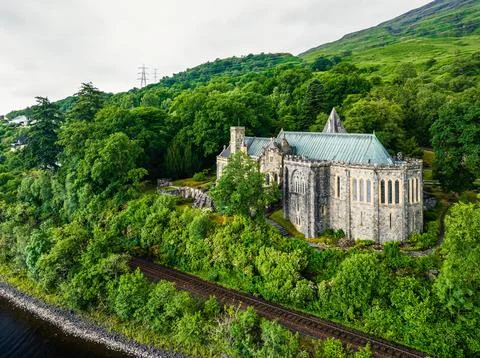 St Conans Kirk from a drone Loch Awe in Argyll and Bute Scotland UK Stock Photos