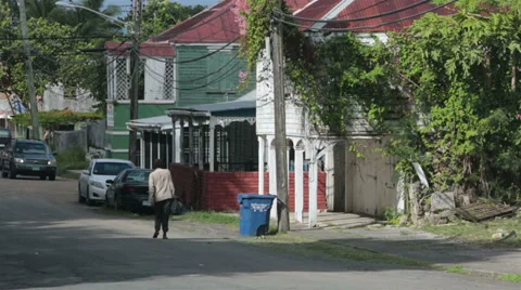 St Croix US Virgin Island poor neighborhood HD 1045 Stock Footage 35399746