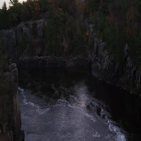 St Croix Valley Fall River Looking Up Stream During Sunrise Stock-Footage 69528024