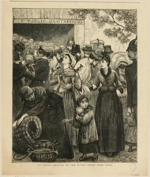 St Denis-Arrival of the wives train from Paris.(TO) Copyright: xpiemagsx p... Stock Photos