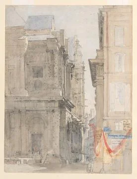 St. Eustache, Paris 1829 David Cox This view of the late Gothic church of S.. Stock Photos