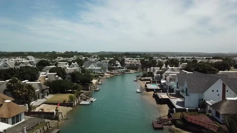 St francis bay canals, pull out 4k Video stock 162176979