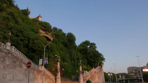 St. Gellert Monument in Slow motion, Budapest Stock Footage 90736085