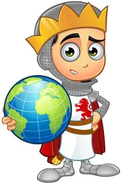 St. George Boy King Character Stock Illustration