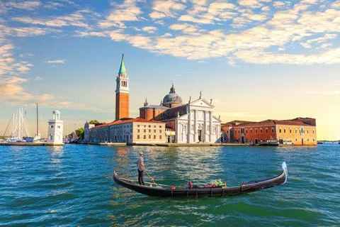 St. George Monastery in the island of the Venice Lagoon, Italy Stock Photos