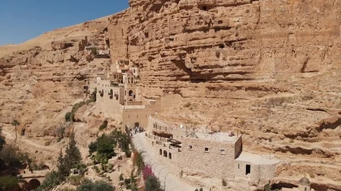 St. George Monastery, located in Wadi Qelt, in the eastern West Bank. Vidéo 113241871